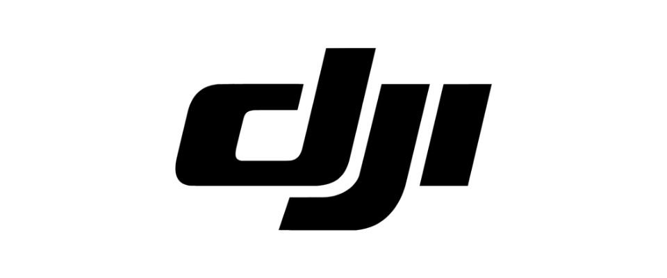 DJI logo, a black stylized "DJI" text on a white background.