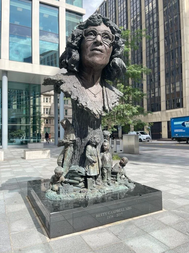 Betty Campbell Monument in Cardiff city Centre by artist Eve Shepherd