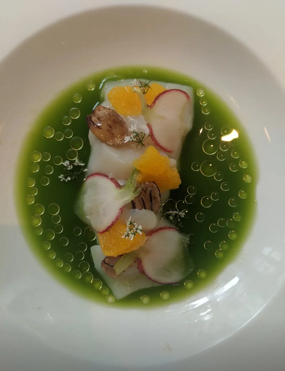 Scallop crudo scallop sashimi private dinner new york city hamptons