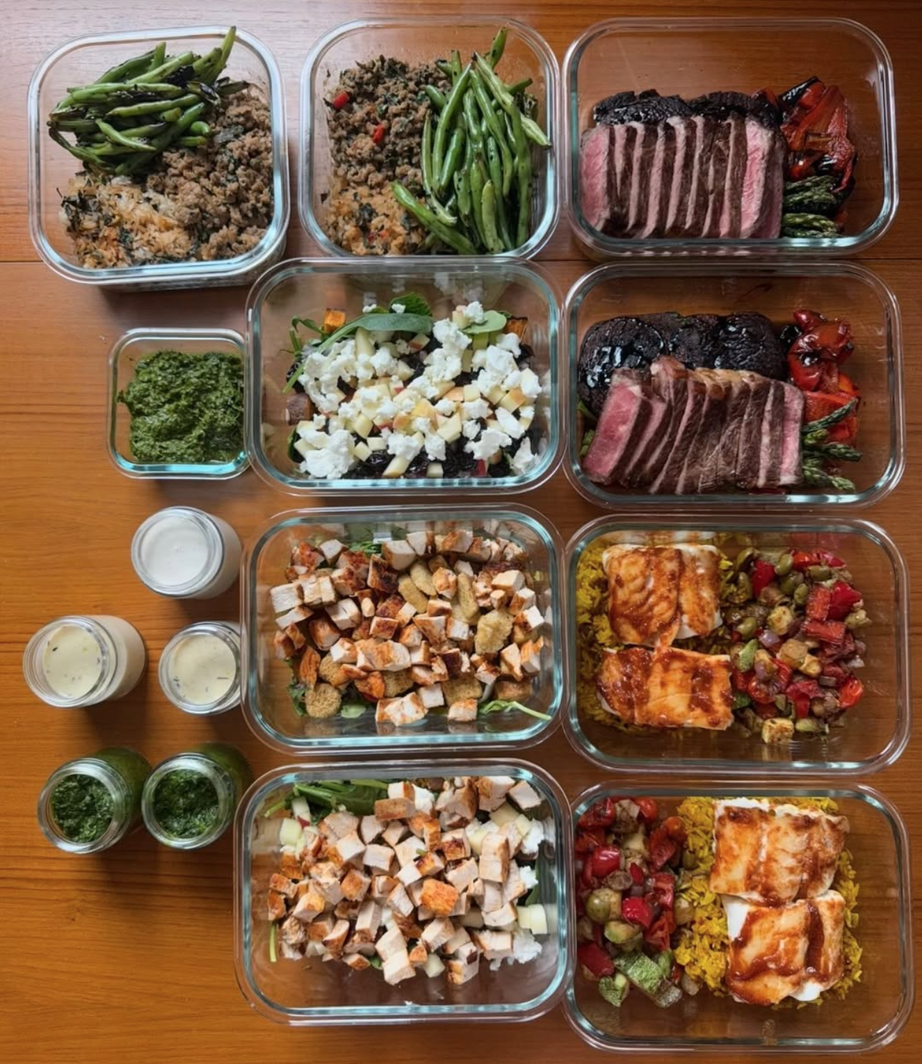 new york private chef meal prep Prime NY strip, portobello and red pepper with balsamic glaze, lemon zested asparagus and chimichurri.

Aji amarillo Peruvian cod, succotash, yellow rice with sunflower seeds and dates, with - refreshing and light pars