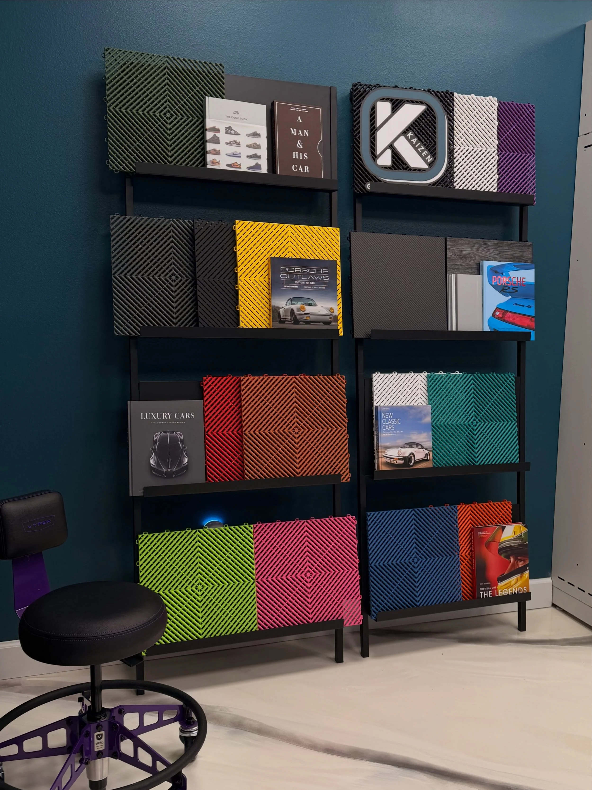 Our Sarasota design studio is really taking shape and this version of it is almost complete.  We know how important it is to see things in person, so we try to have samples of everything we typically spec right in our studio for clients to interact w