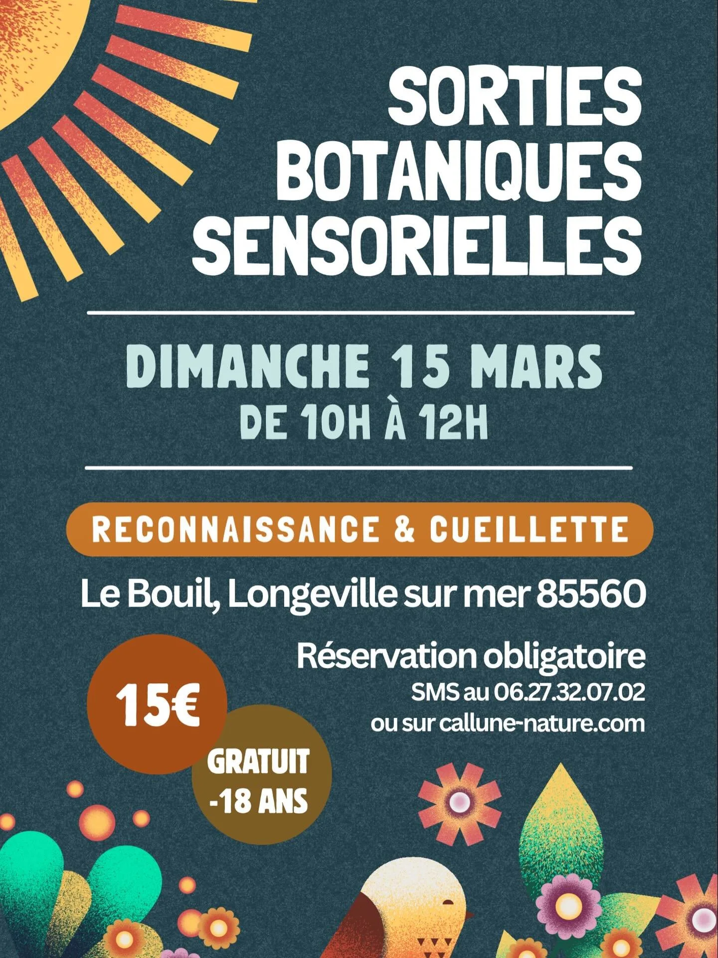 🌿 Sortie botanique sensorielle - Dimanche 15 mars de 10h &agrave; 12h

C&rsquo;est le retour des sorties botaniques qui seront propos&eacute;es pendant toute la p&eacute;riode des beaux jours, de mars &agrave; octobre, au rythme de la nature. 

Je v