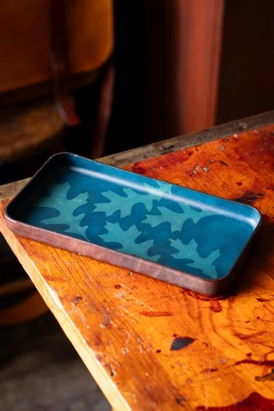 Cyanotype leather tray 2025