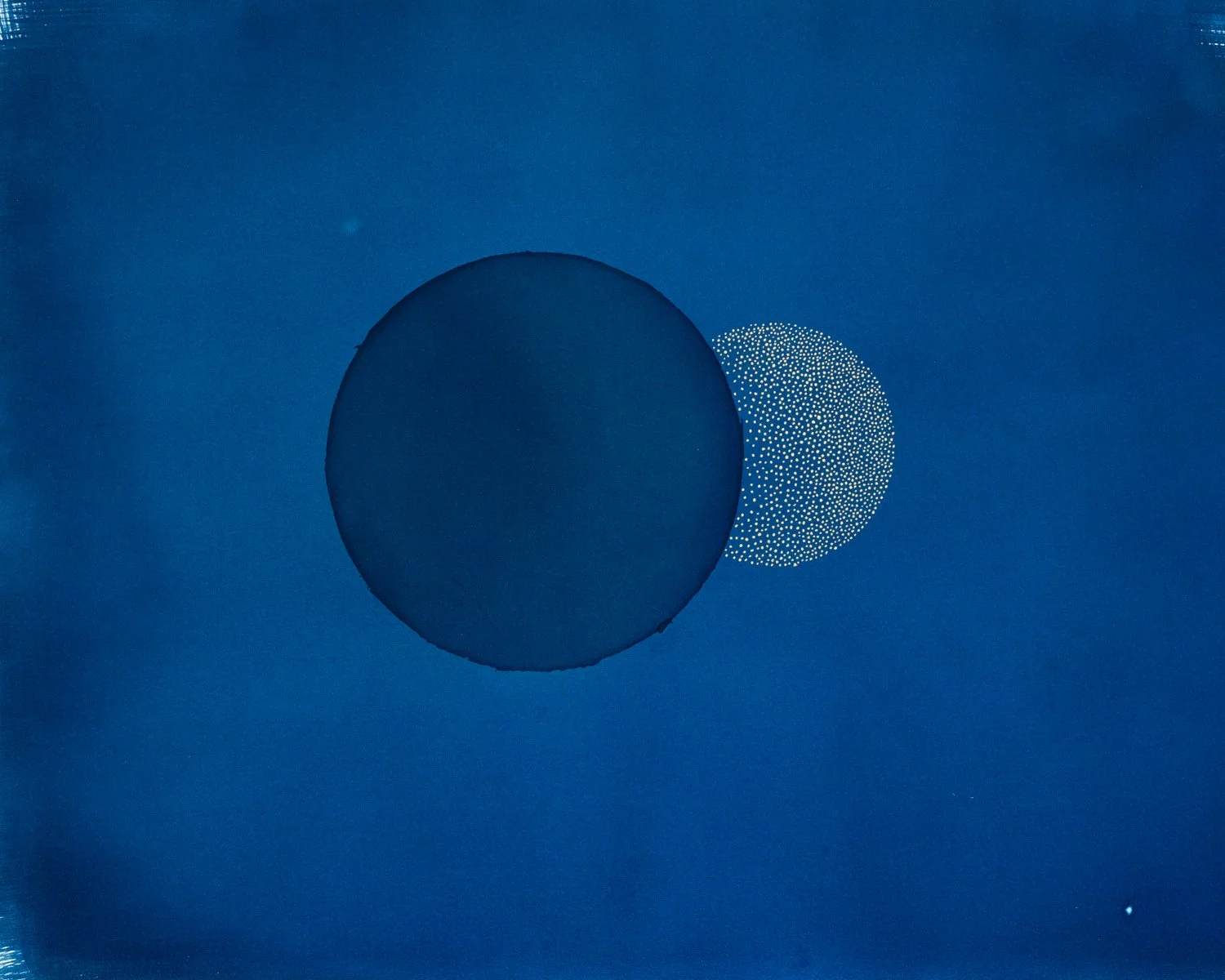Eclipse
16" x  20"
Gold ink over cyanotype painting on watercolor paper