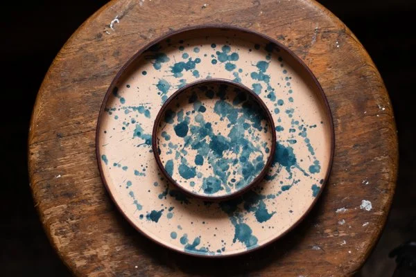 Hand dyed leather tray set from Leather Like Pottery 2026