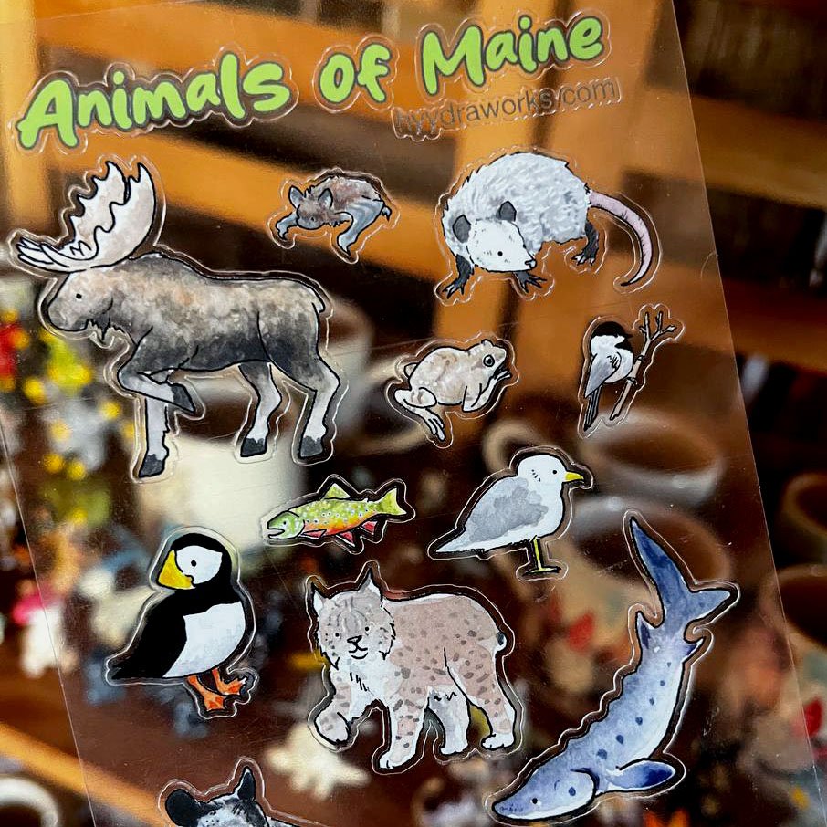 Animals of Maine Clear Sticker Sheet