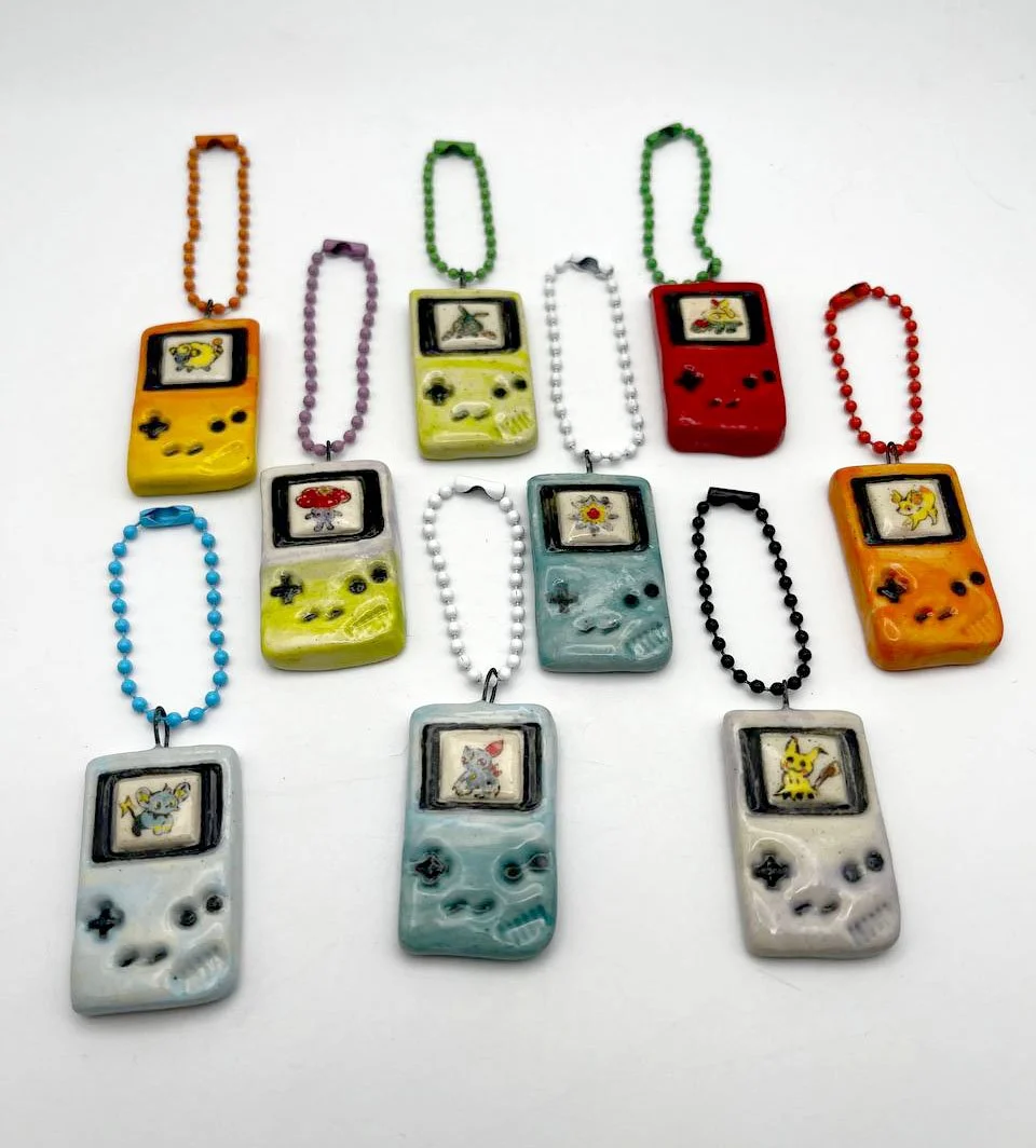 Ceramic Pokemon Gameboy Charms