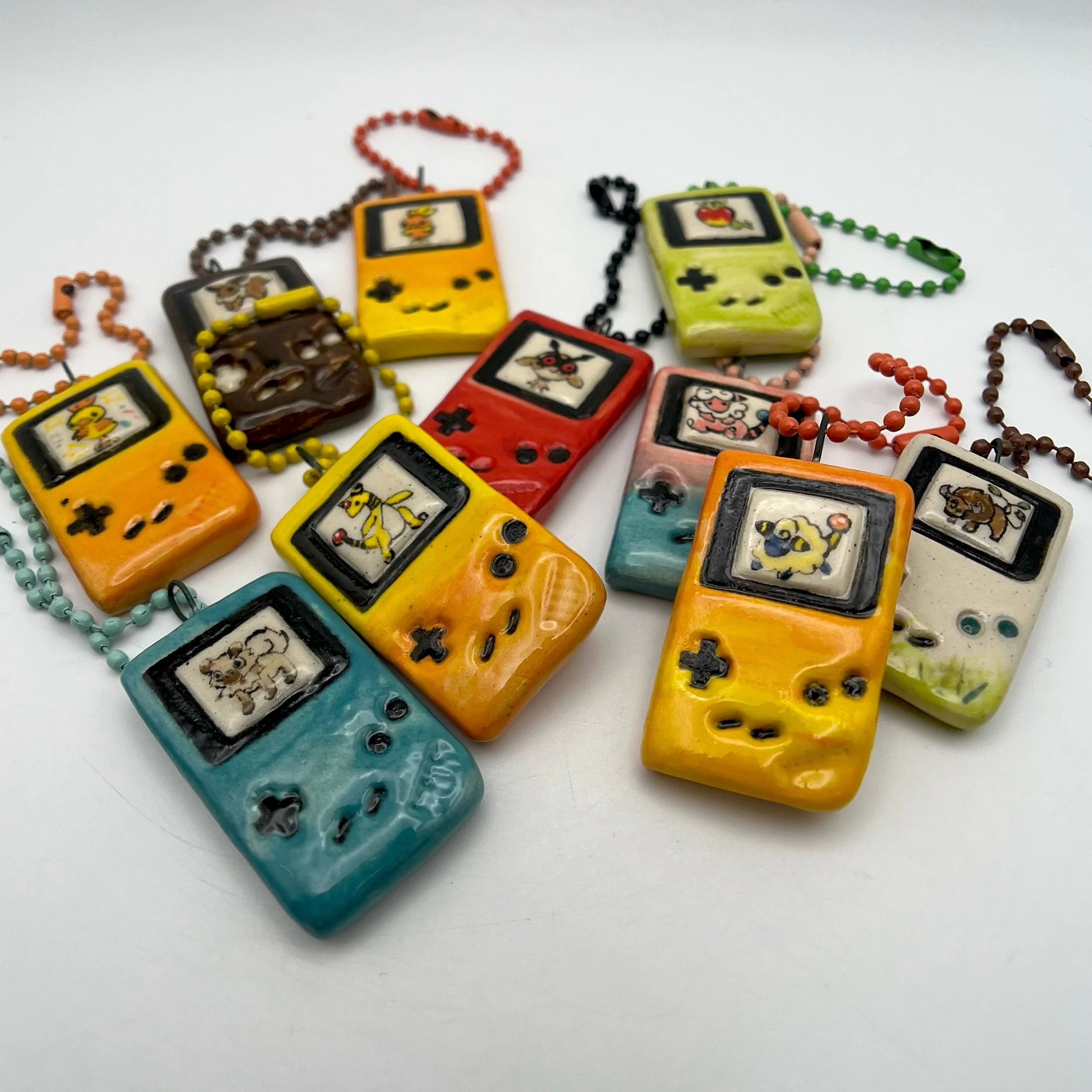 Ceramic Pokemon Gameboy Charms