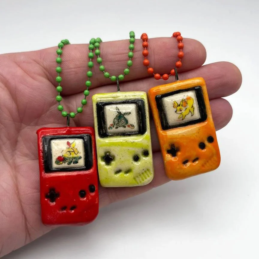 Ceramic Pokemon Gameboy Charms