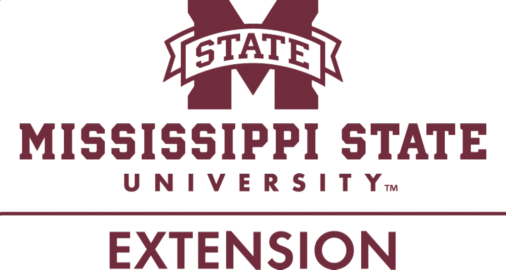 Mississippi State University Extension logo with maroon text and emblem.