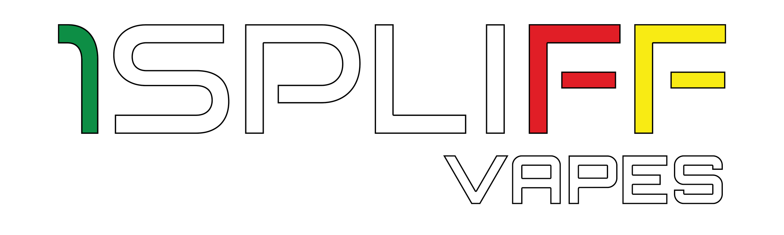 Logo for 1st Place Vapes with stylized text in red, yellow, green, and white.