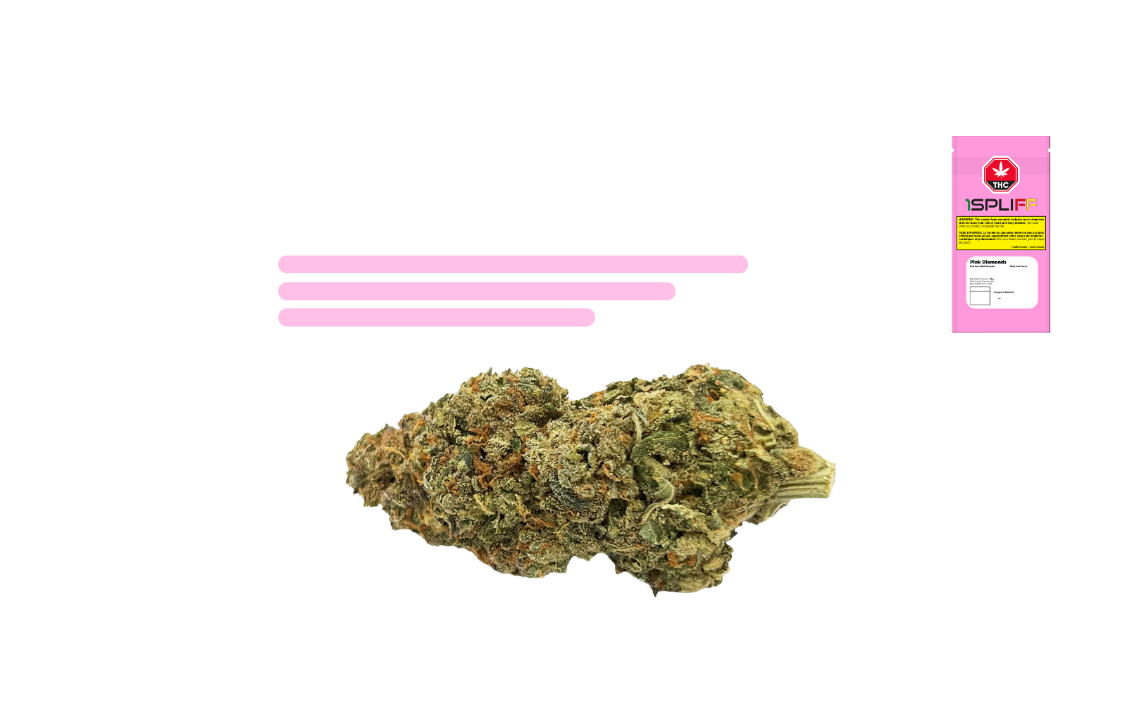 Pink Diamonds dried flower – premium indica strain with sweet floral and gassy aroma