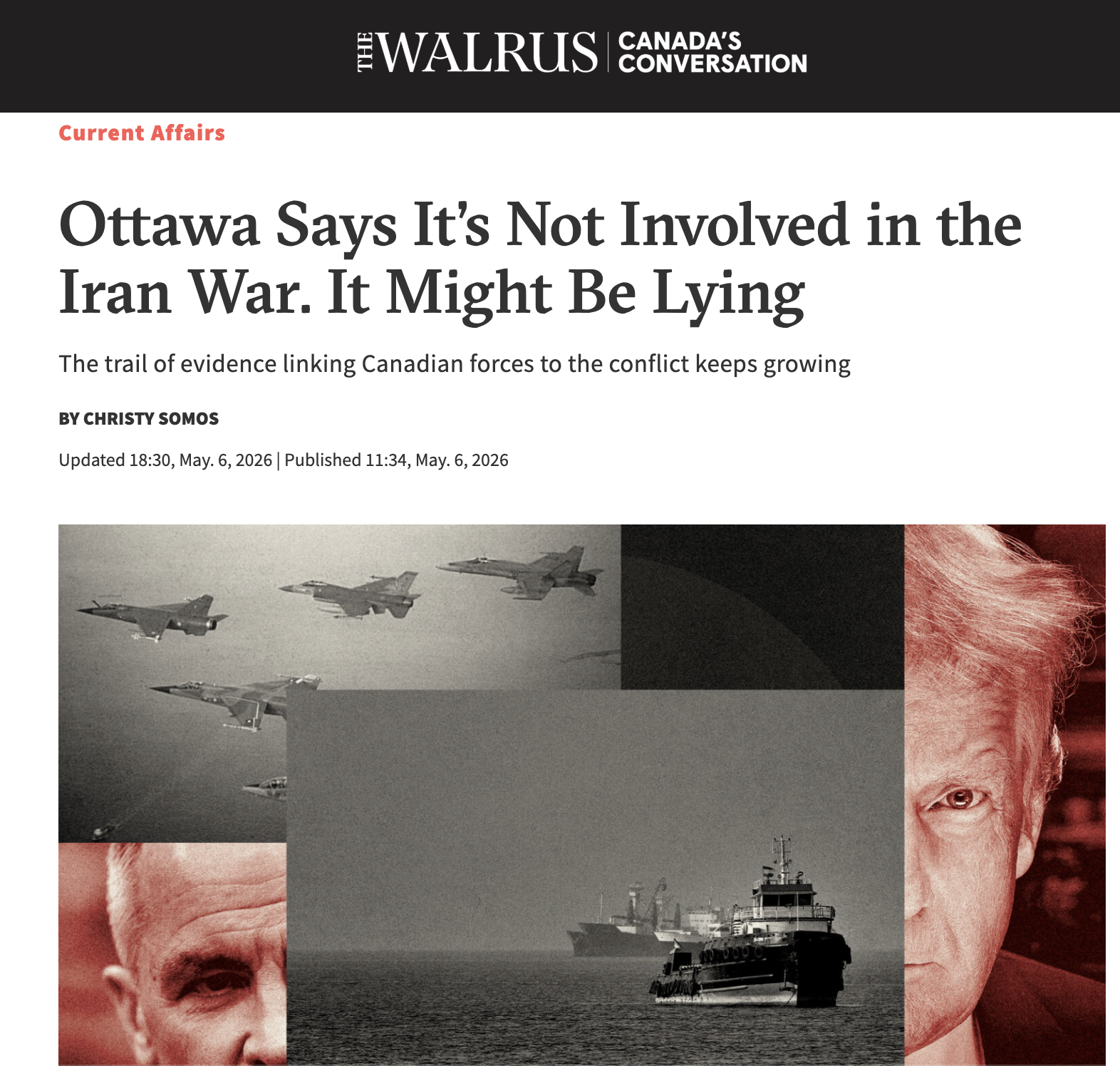 Ottawa says it's not involved in the Iran War. It might be lying
