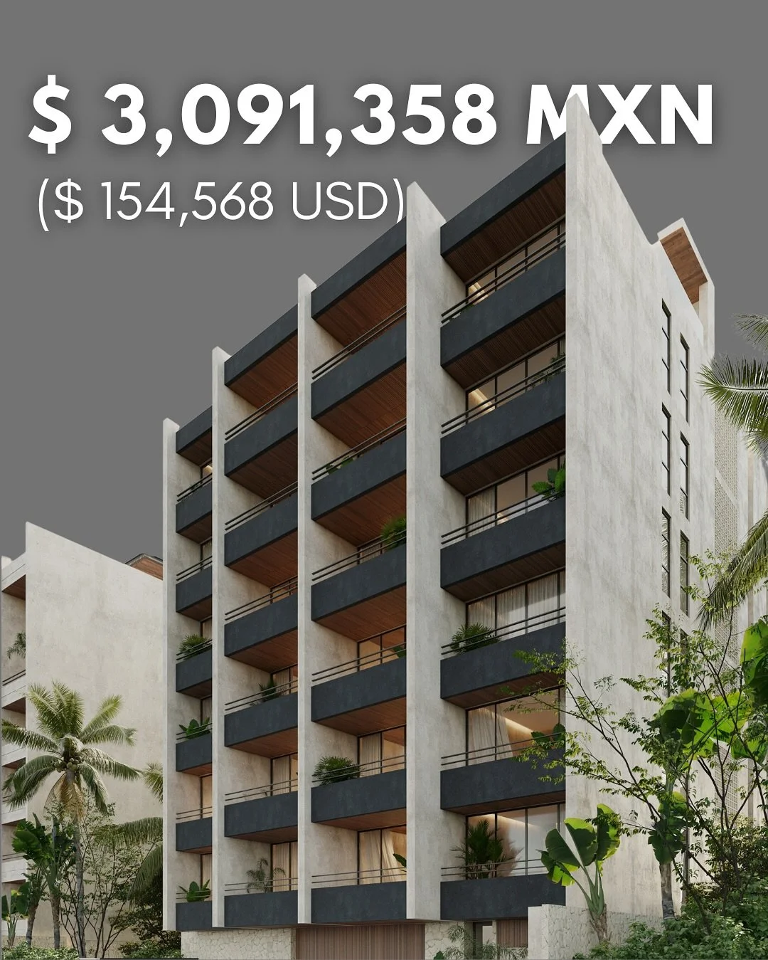 Can you believe there are still condos at this price in Puerto Morelos? 🫢

Call me if you have the 30% for down payment 💅🏽

Rooftop | Solarium | Pool | Grill area | Bar | Gym