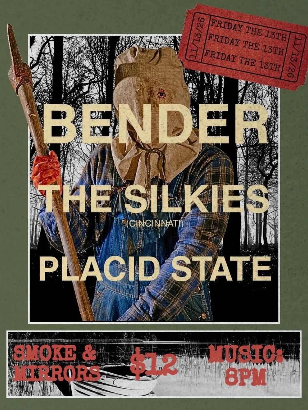 11/13 | BENDER | Smoke and Mirrors | Music at 8pm