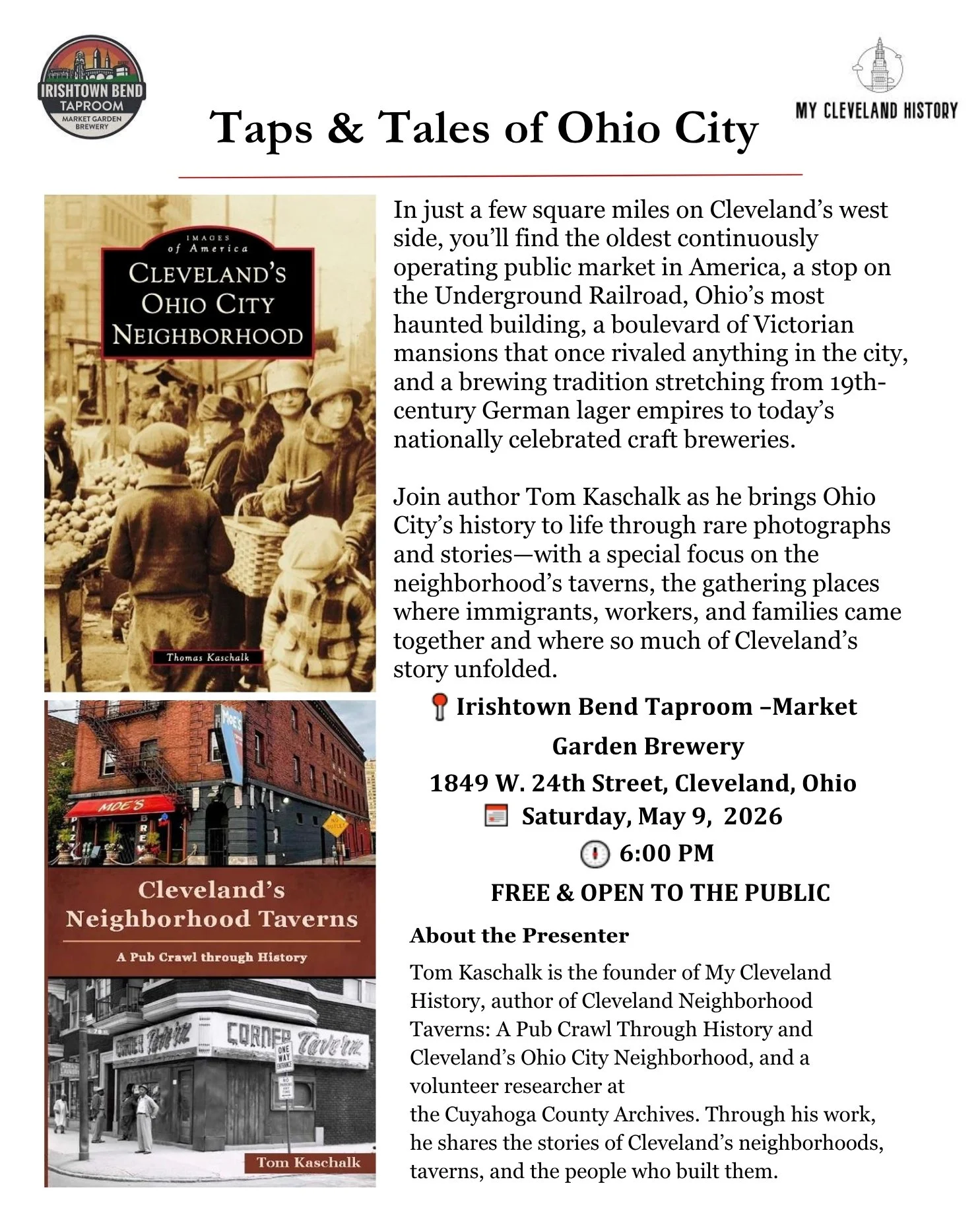5/9 | 6PM | Irishtown Bend Taproom