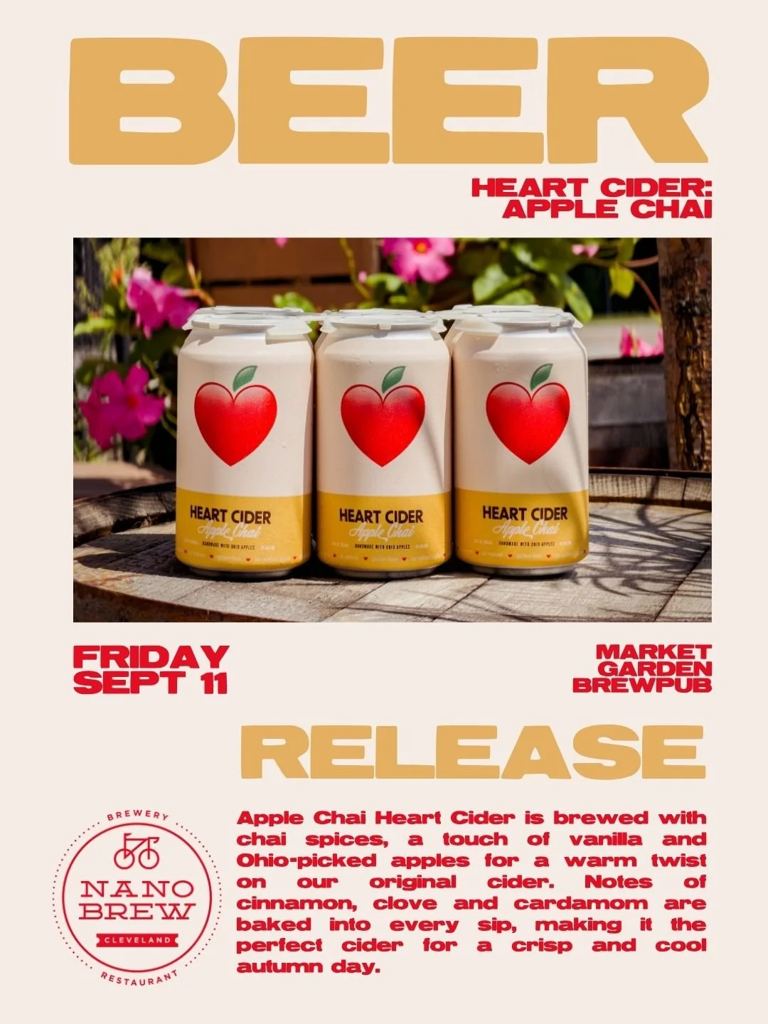 9/11 | Brewpub | Beer Release- Heart Cider- Apple Chai