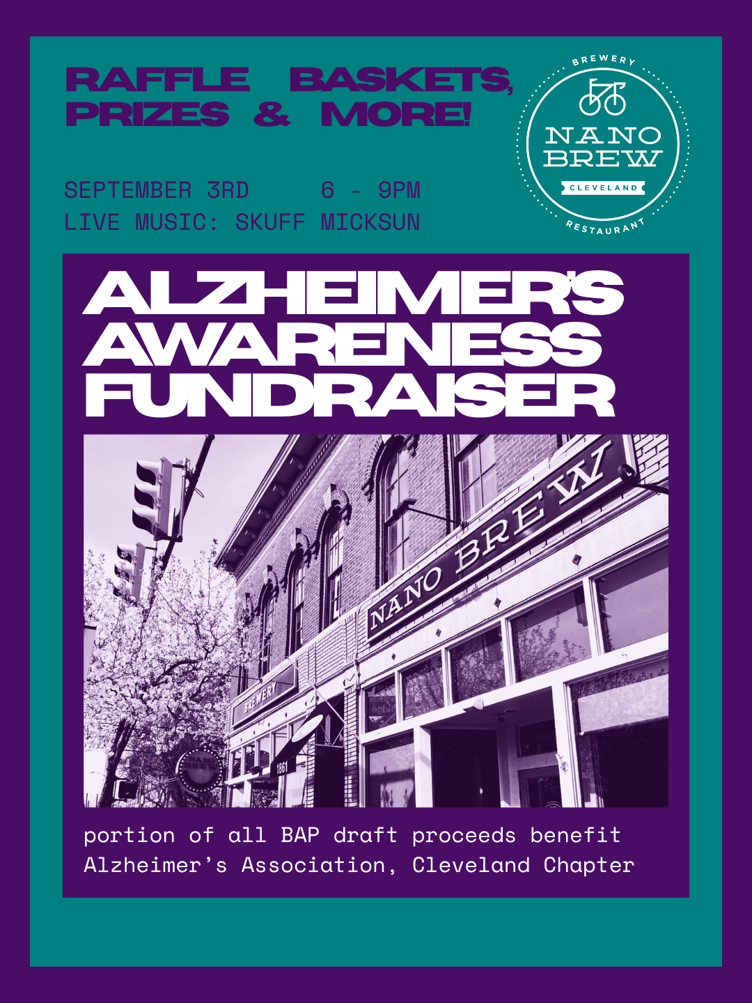 9/3 | Nano Brew | Alzheimer's Awareness Fundraiser | 6-9 - with Live Music from Skuff Micksun