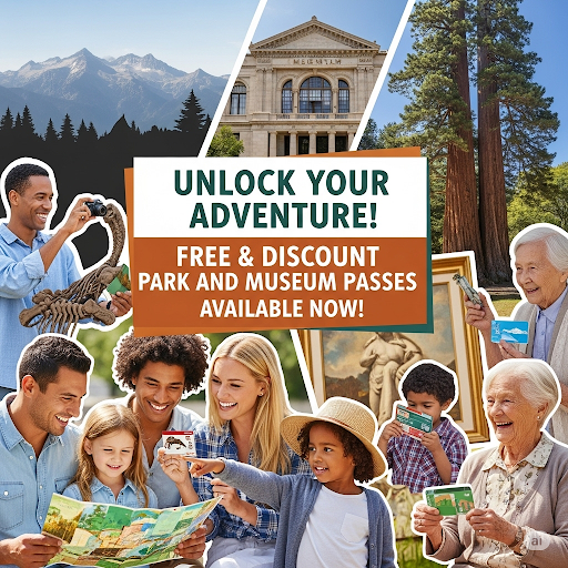 We have passes to various parks, museums, and other facilities