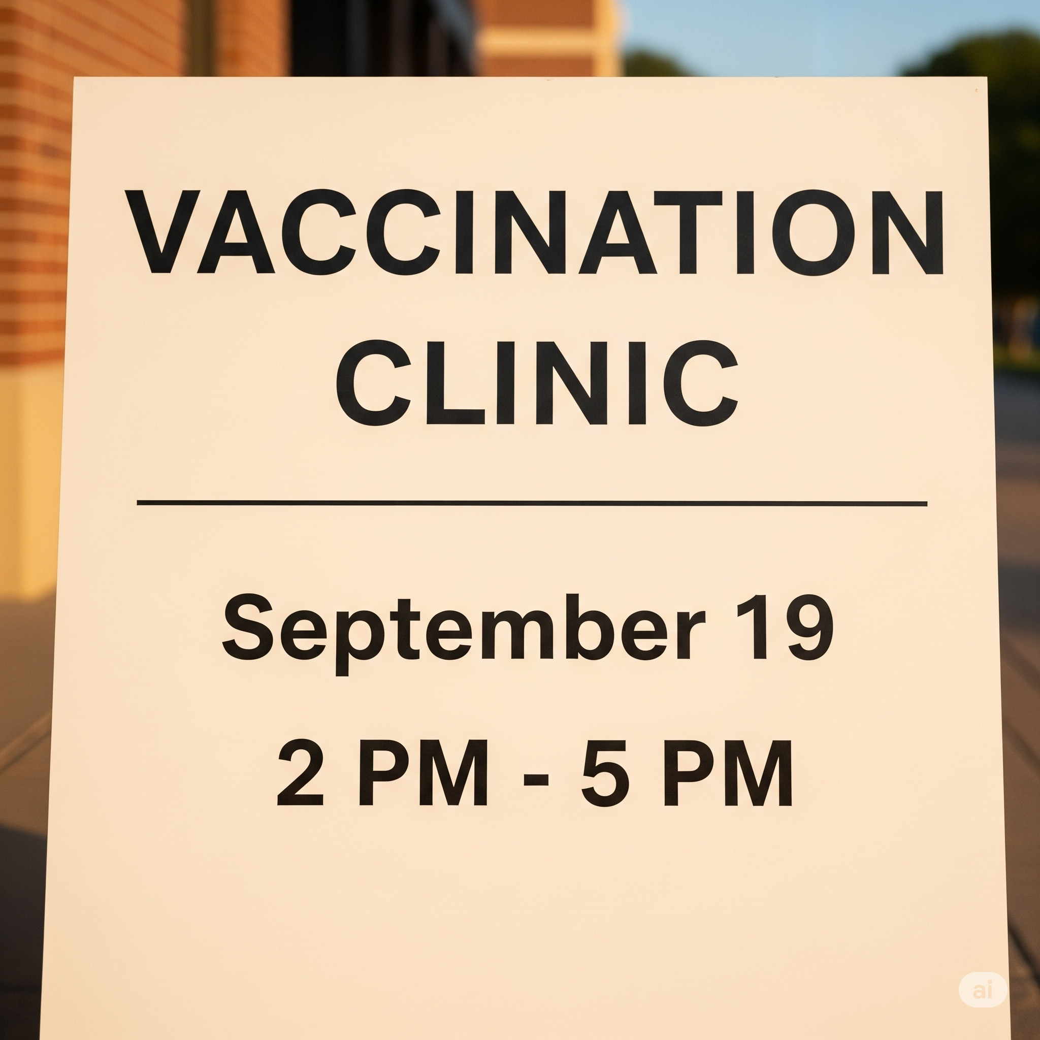 Vaccination Clinic (Friday, September 19: 2-5pm)