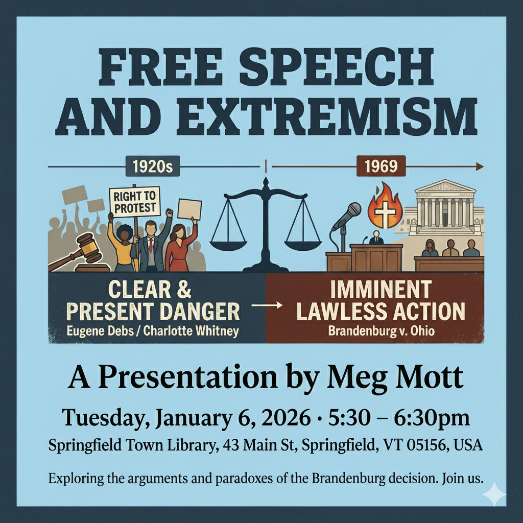 Free Speech and Extremism—Tuesday, January 6, 2026: 5:30 – 6:30pm