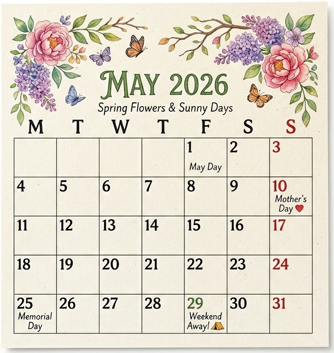 May Event Calendar