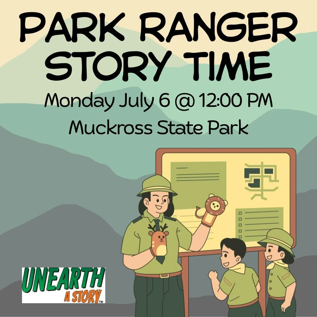 Park Ranger Story Time—Monday, July 6, 12-1:00pm (at Muckross State Park)