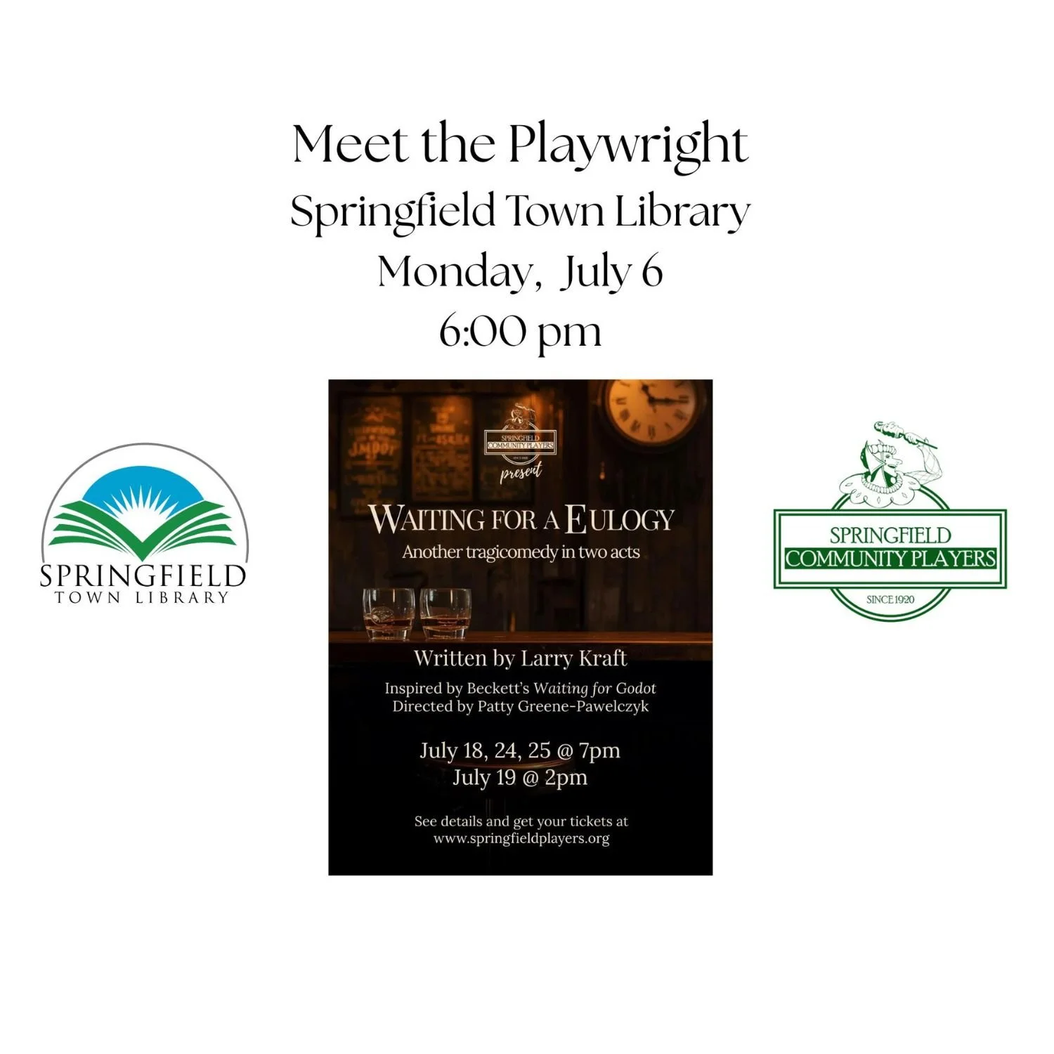 Meet the Playwright—Monday, July 6—6-7:00pm