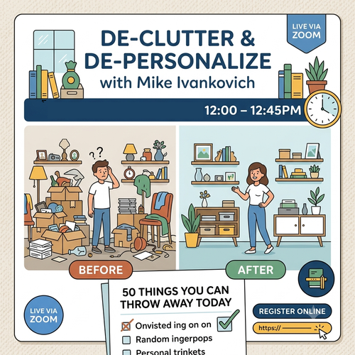 De-Clutter &amp; De-Personalize with Mike Ivankovich—Wed., Aug. 19, 12–12:45pm
