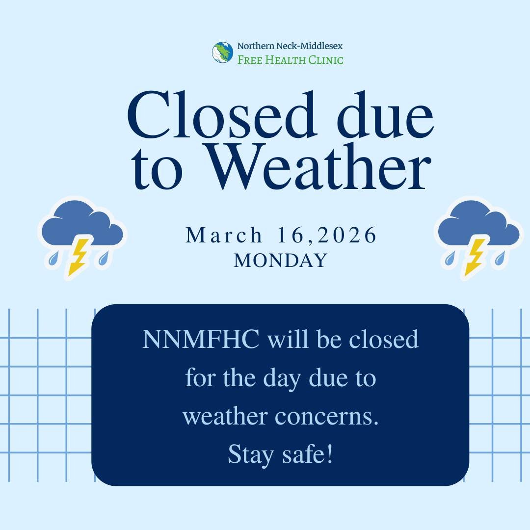 For the safety of our staff and patients, NNMFHC will be closed Monday, March 16th due to severe weather concerns.