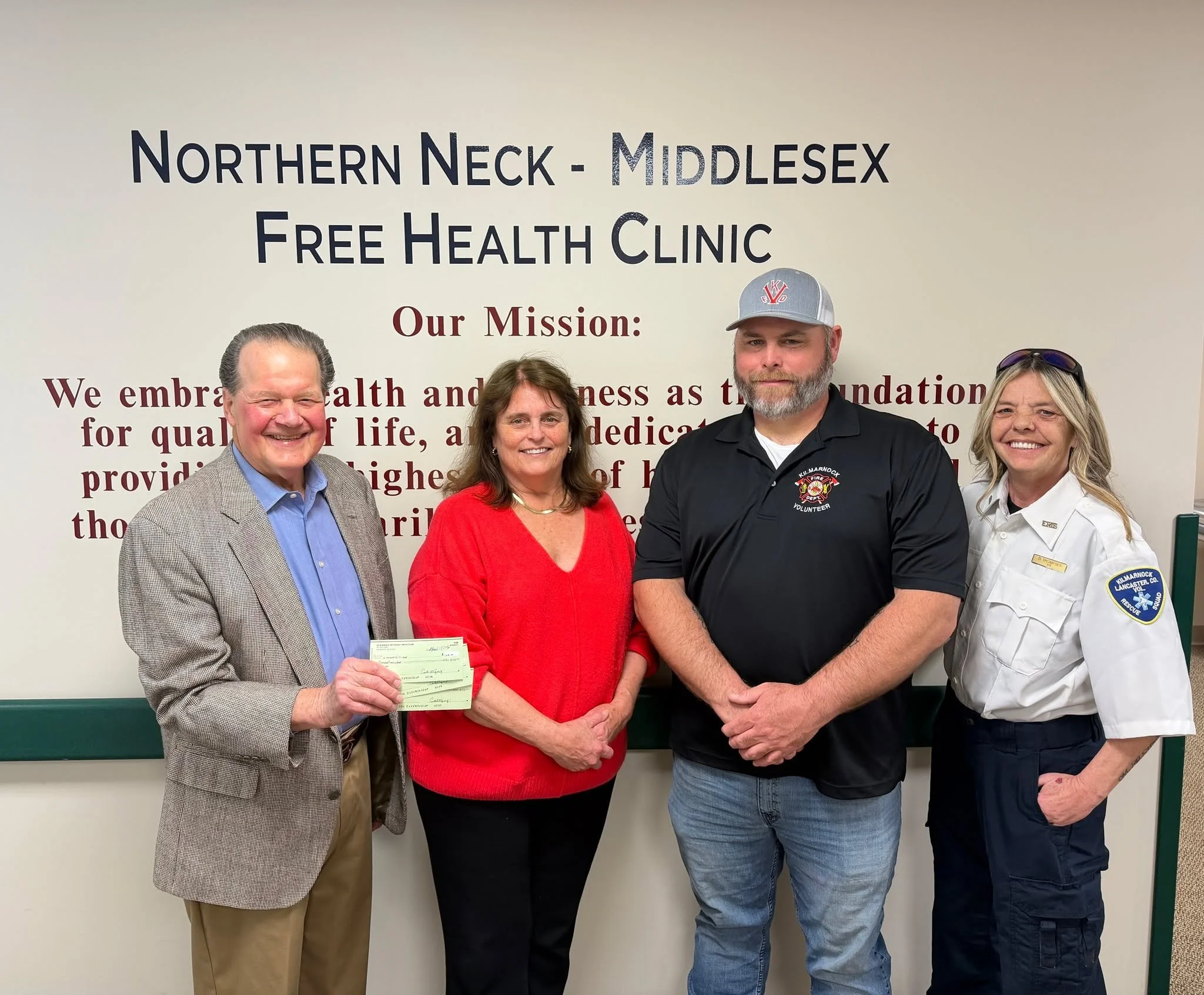 Thank you to the Kilmarnock United Methodist Church (KUMC) Men for their generosity to NNMFHC, the Kilmarnock-Lancaster Volunteer Rescue Squad (KLVRS), and the Kilmarnock Volunteer Fire Department (KVFD).

Through their 51st Annual Spaghetti Dinner, 