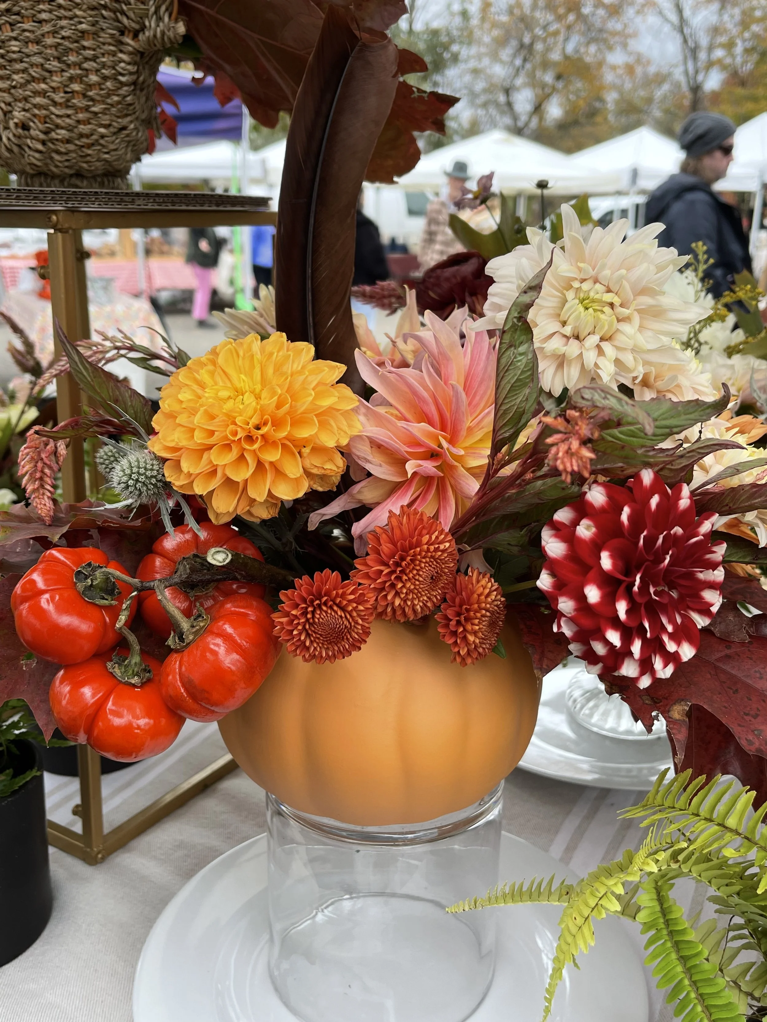 Ceramic Pumpkin Arrangement