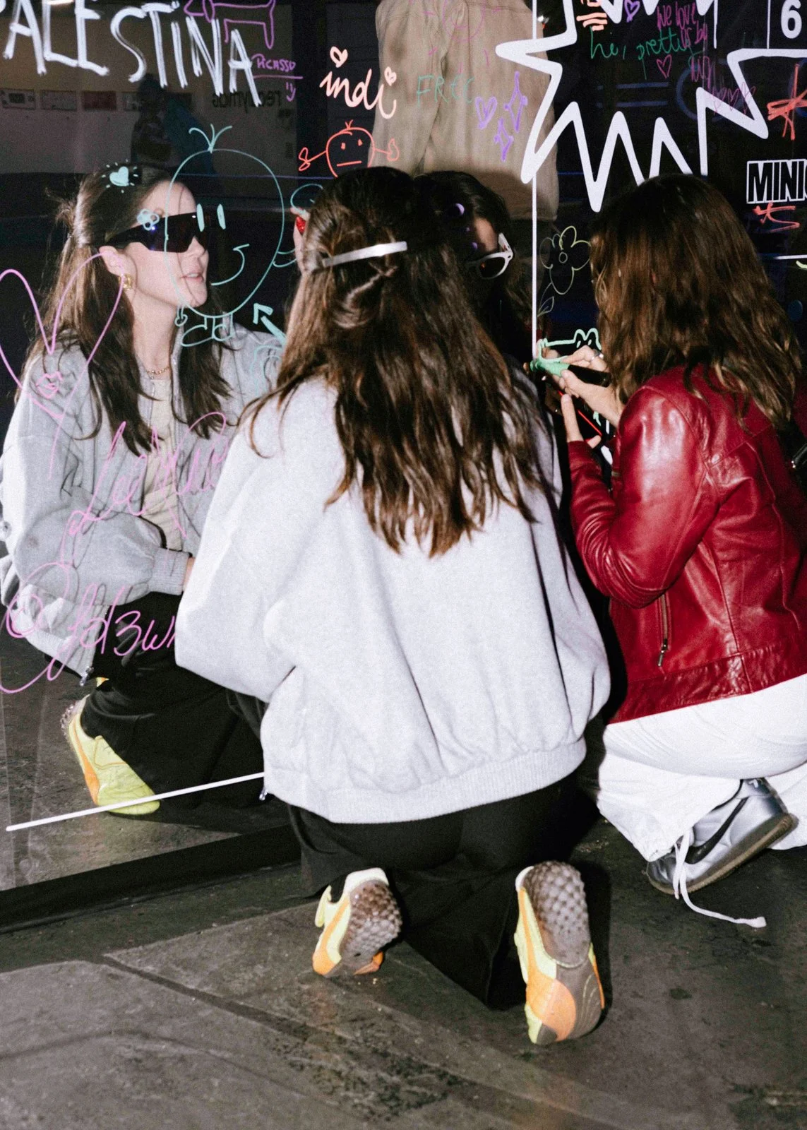 Mirrored installation with dibond finish allowing visitor interaction and writing for META activation