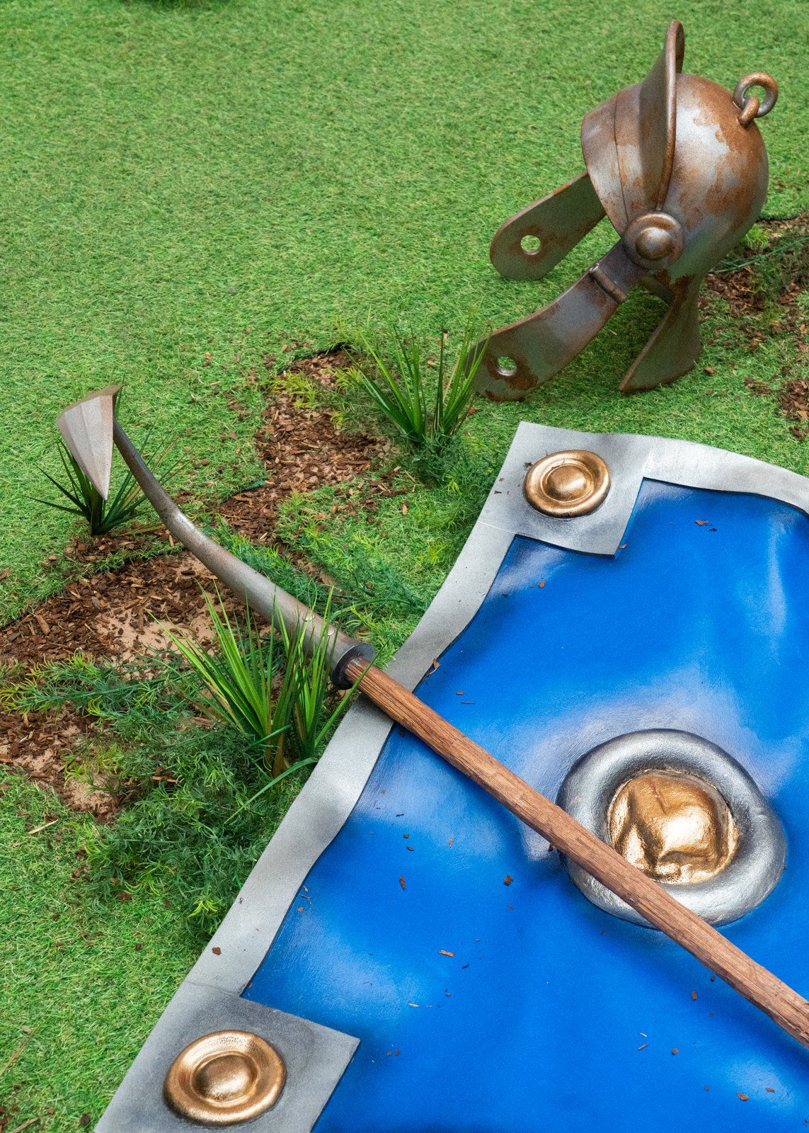 Immersive activation stand with Gaulish set design and 3D elements