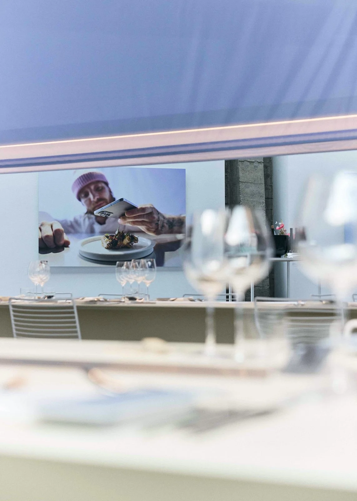 Custom-built culinary experience space translating product design into spatial and dining concept