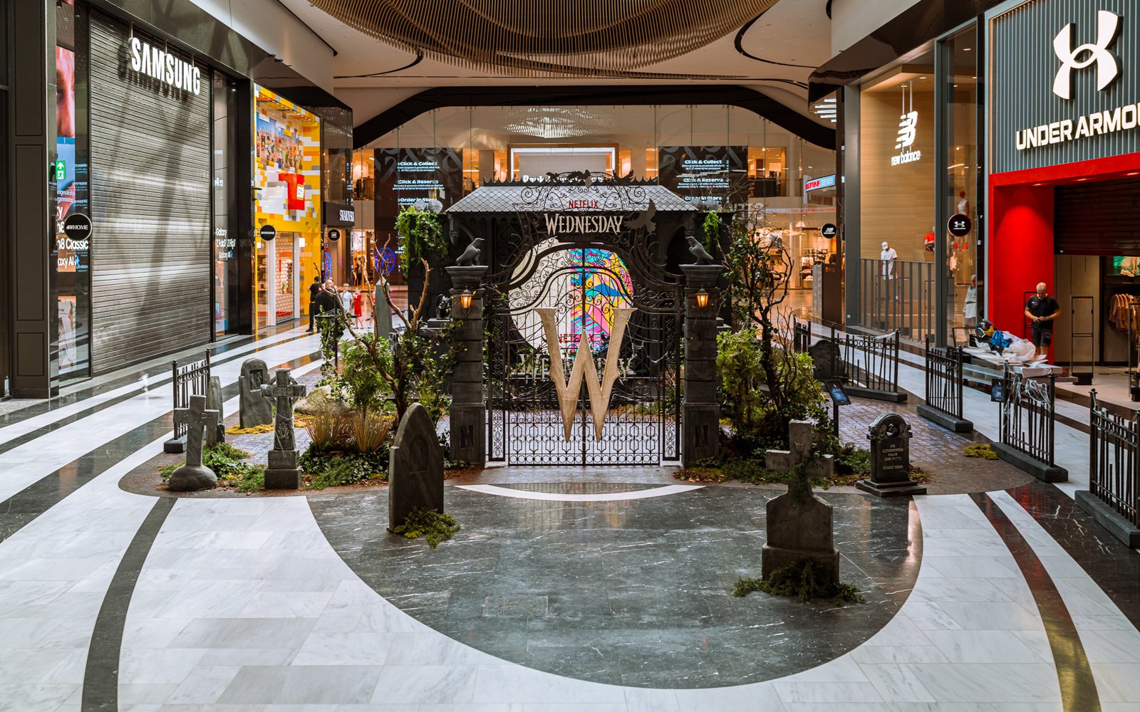 Immersive Netflix Wednesday activation in Westfield Mall Netherlands