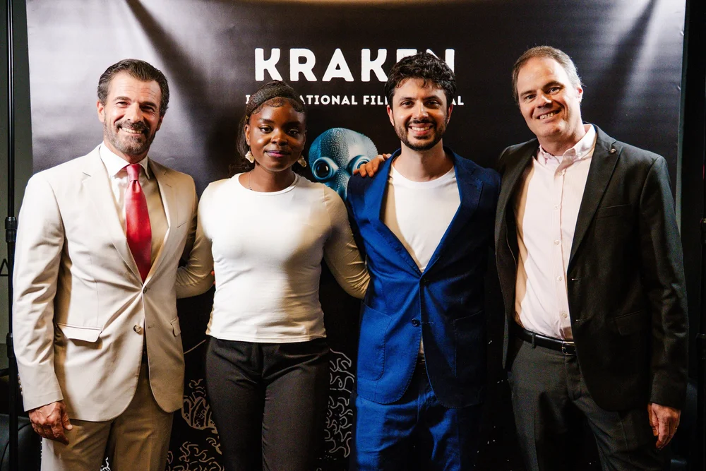Rodolfo Sancho, Nick Igea, Sharon Grace Badia, and Valerio de Prosperi at Kraken Film Festival