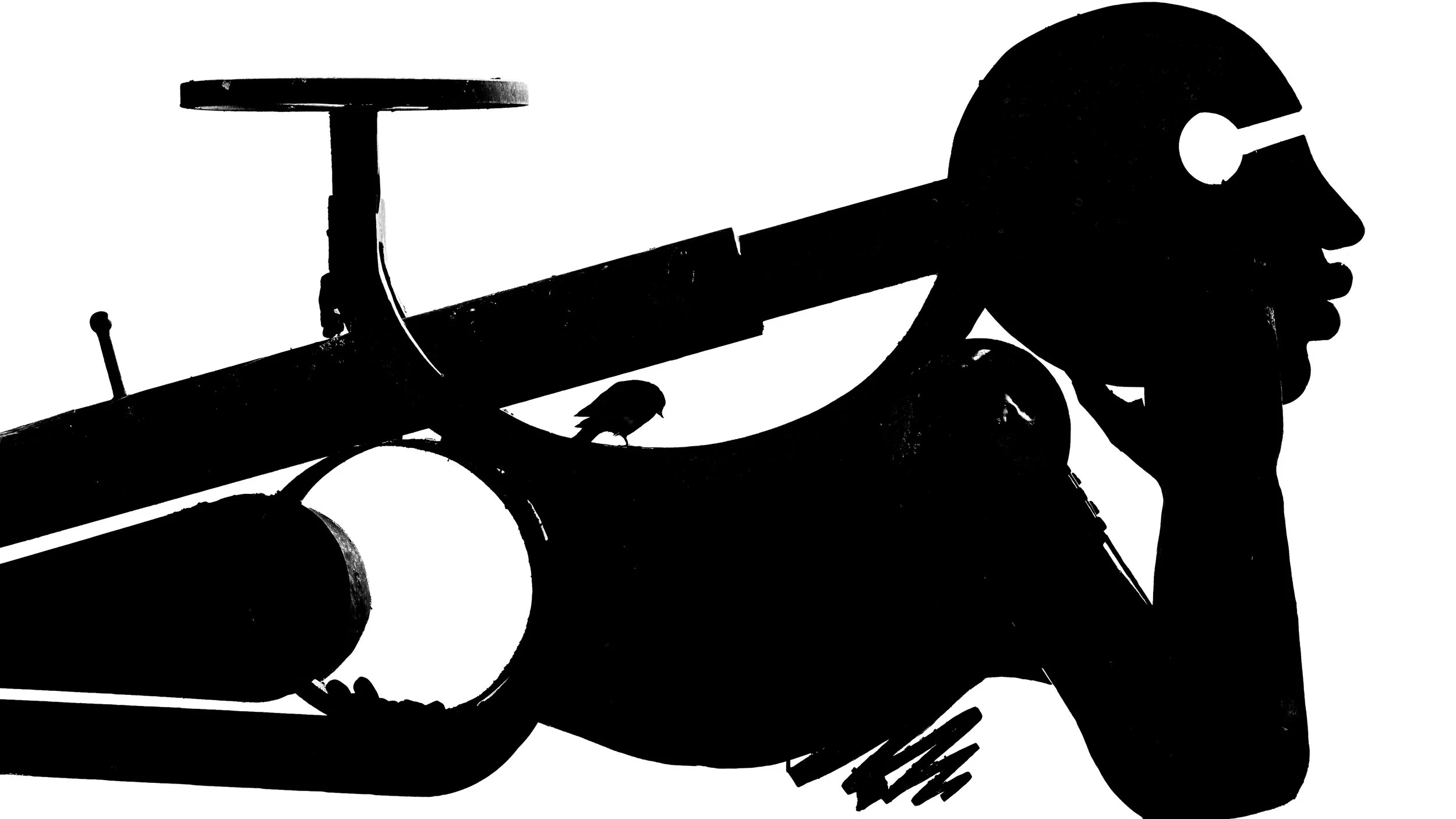Silhouette eines Kunstwerk einer liegenden Frau.