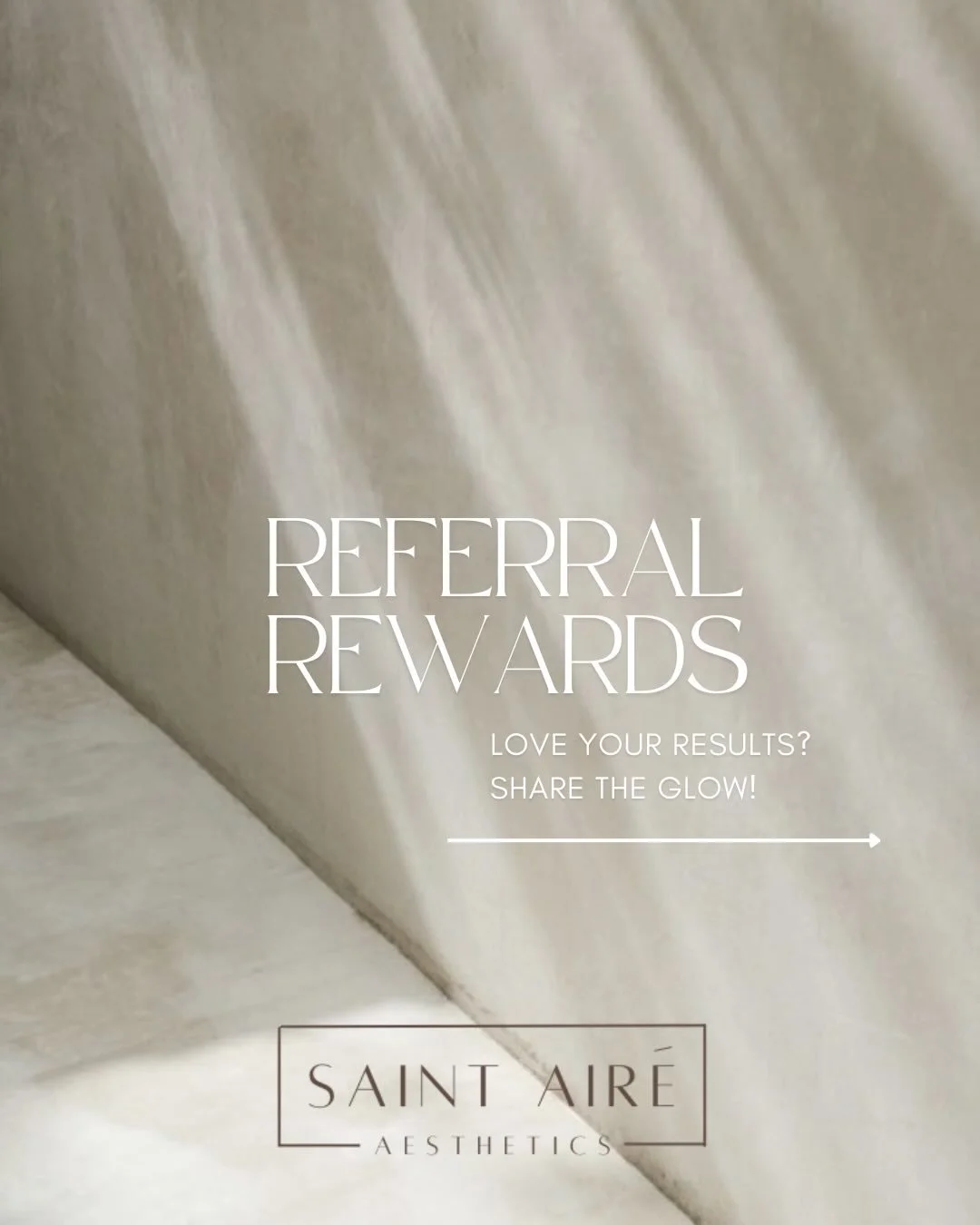 ✨ REFERRAL REWARDS ✨

Love your results? Share the glow 🤍

Refer a friend to our clinic and you&rsquo;ll both receive $25 off any treatment.

▫️ New patient: $25 off their first treatment
▫️ Referring patient: $25 off their next treatment once the n