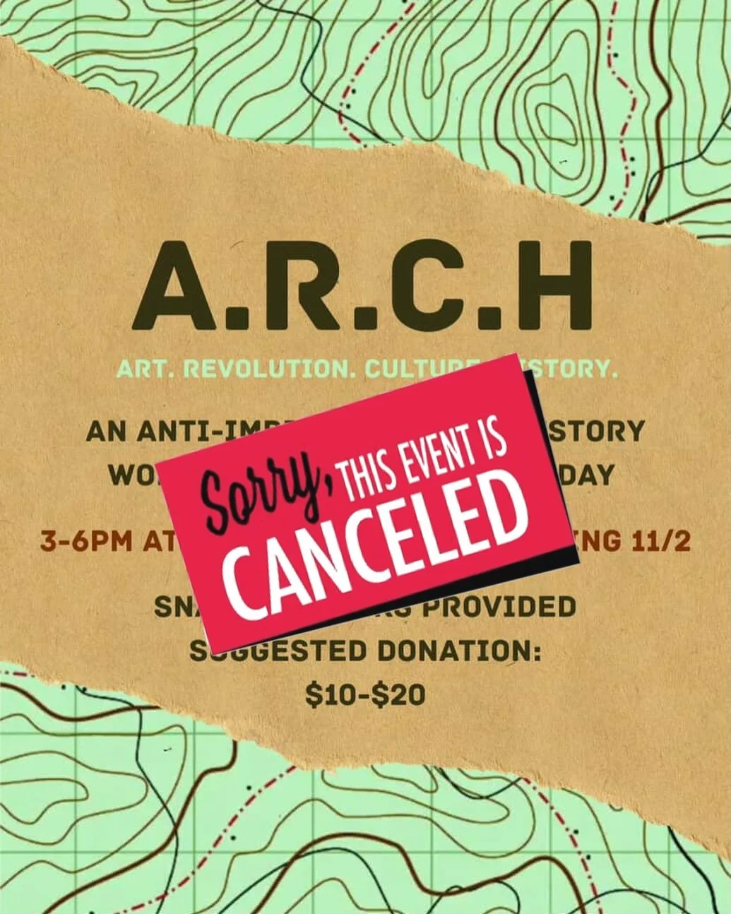 Our monthly Art Workshop has been cancelled for this month. Not to worry, we&rsquo;ll be back next month to continue this series of workshops
