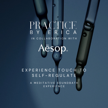 Dark dropper bottles with event title