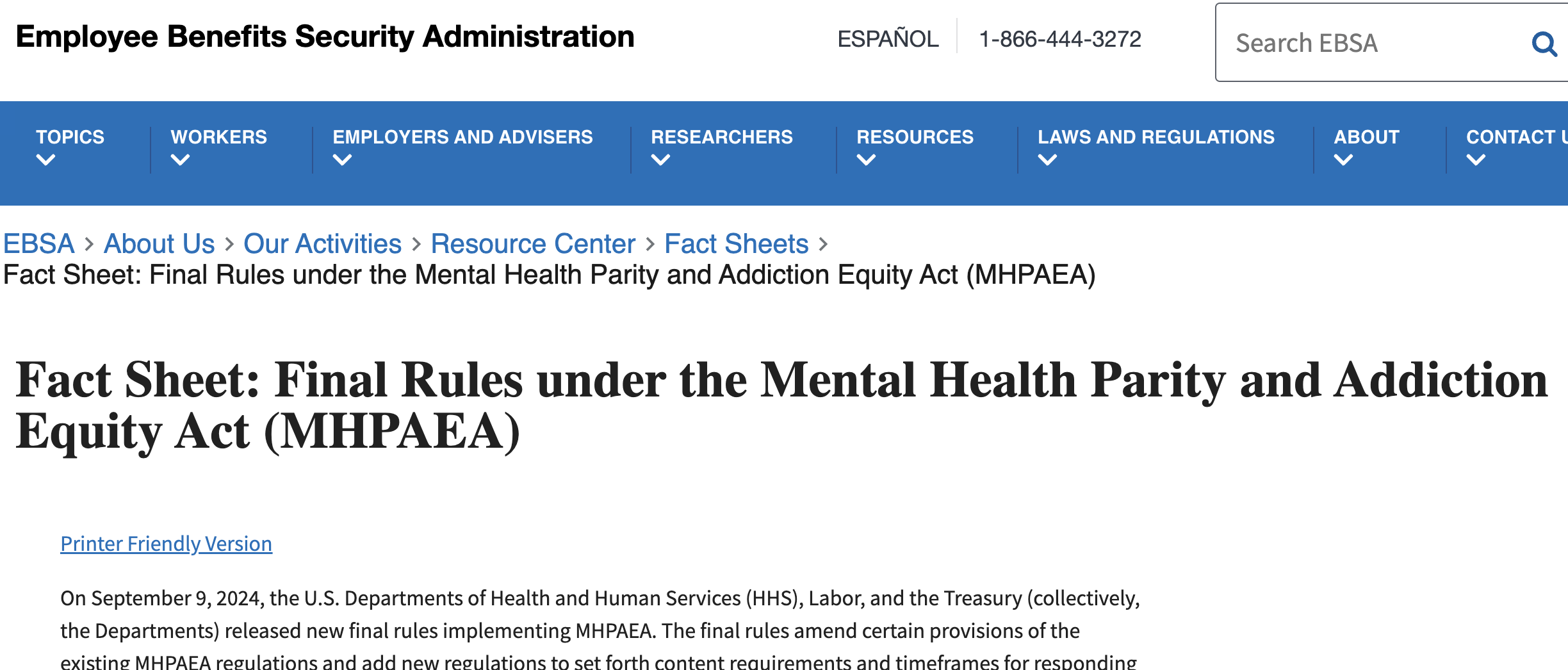 The Original 2024 MHPAEA Final Rule