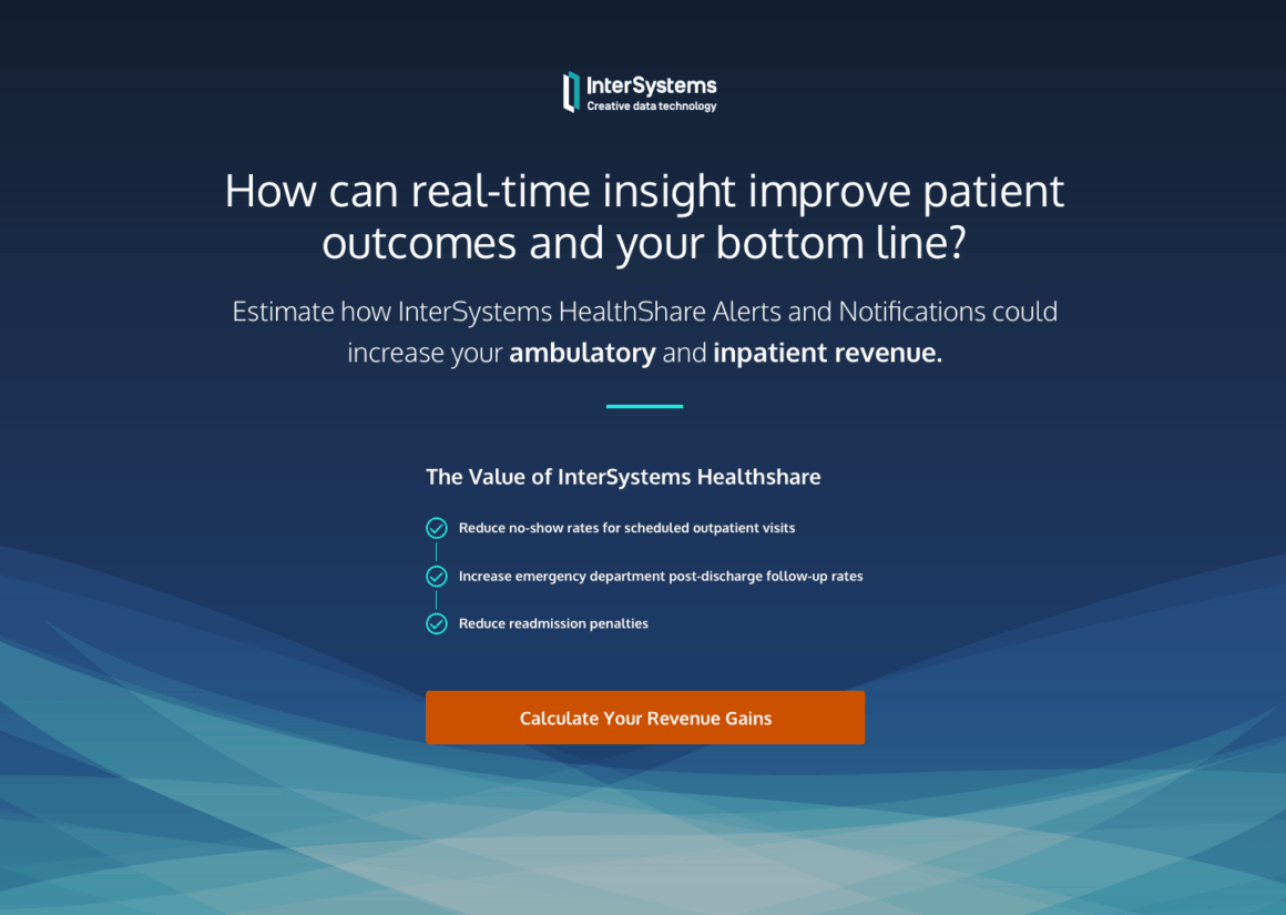Introduction to the calculator to provide insights on it's value for patient outcomes, show here in the dark version.