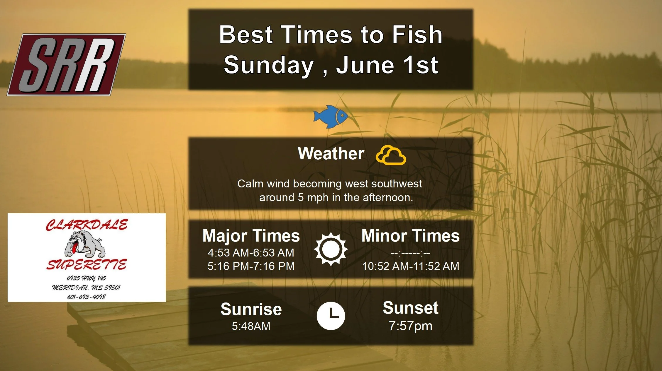 Best Times To Fish 6-1-25