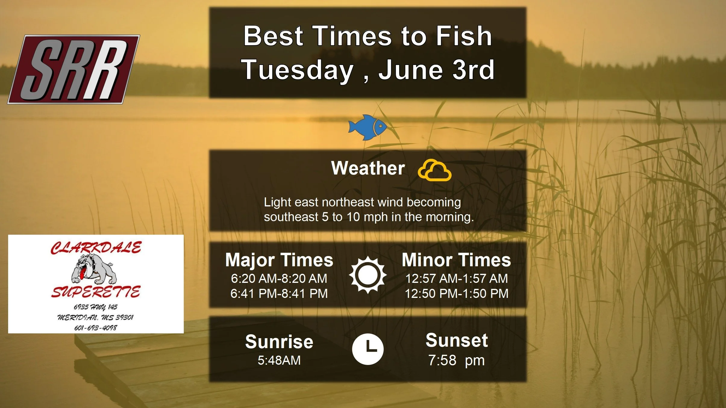 Best Times To Fish 6-3-25