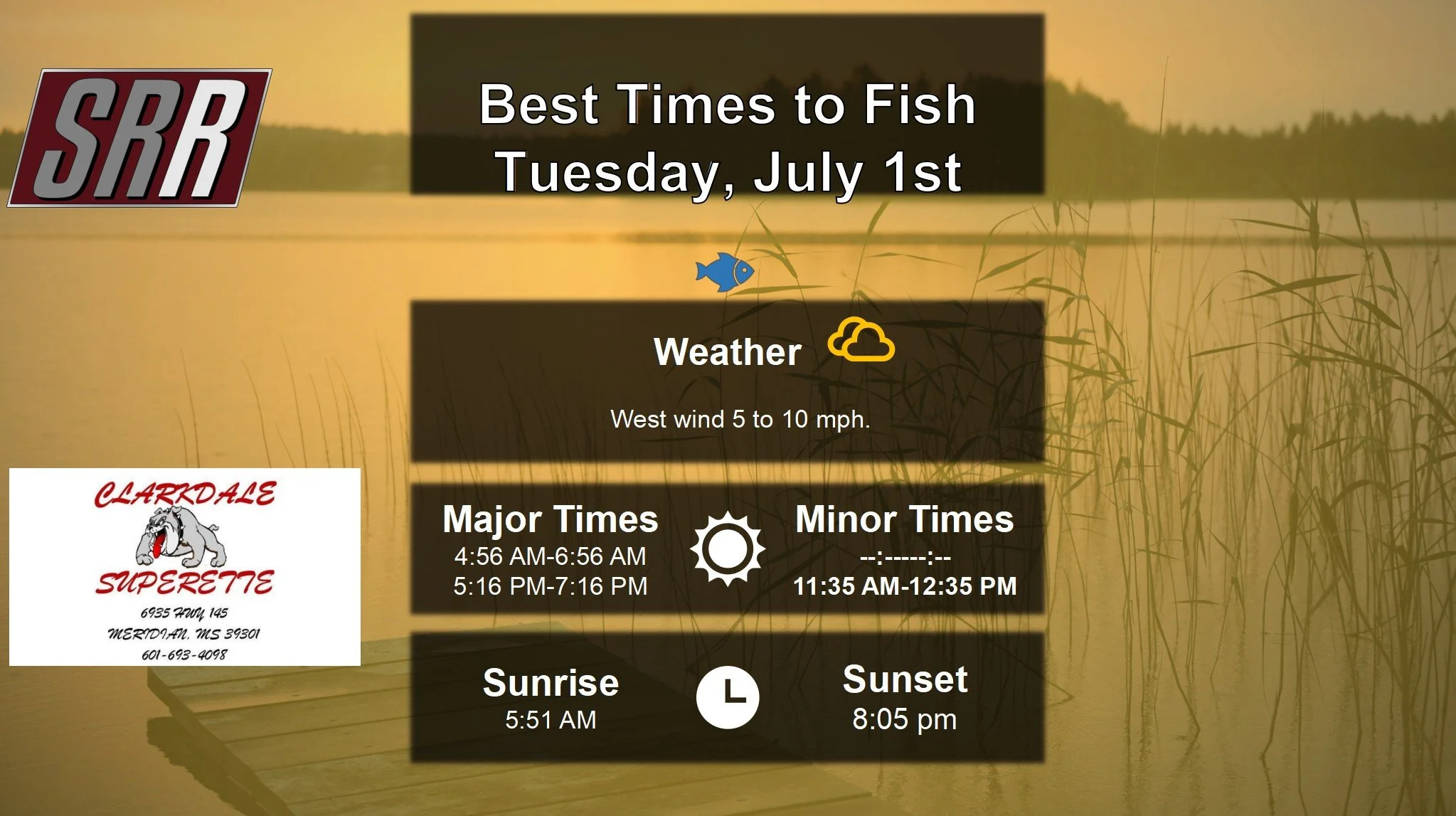 Best Times To Fish 7-1-25