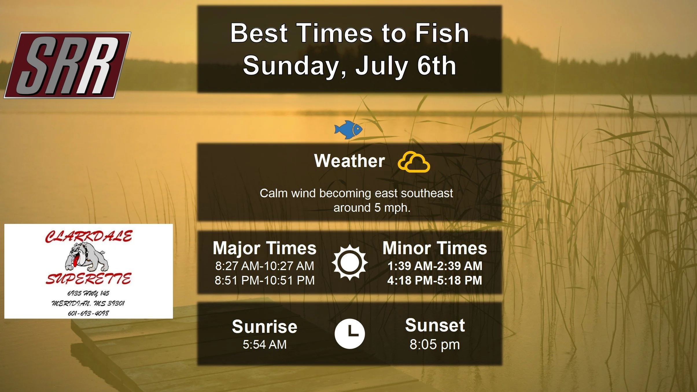 Best Times To Fish 7-6-25