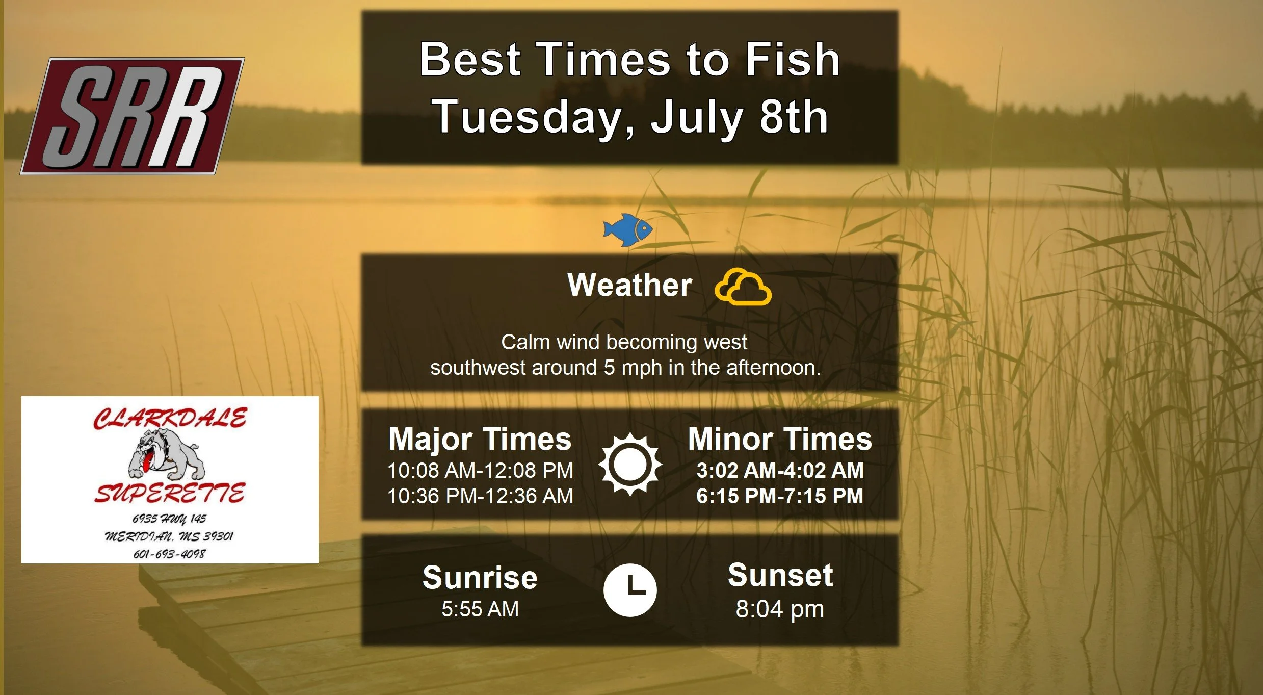Best Times To Fish 7-8-25