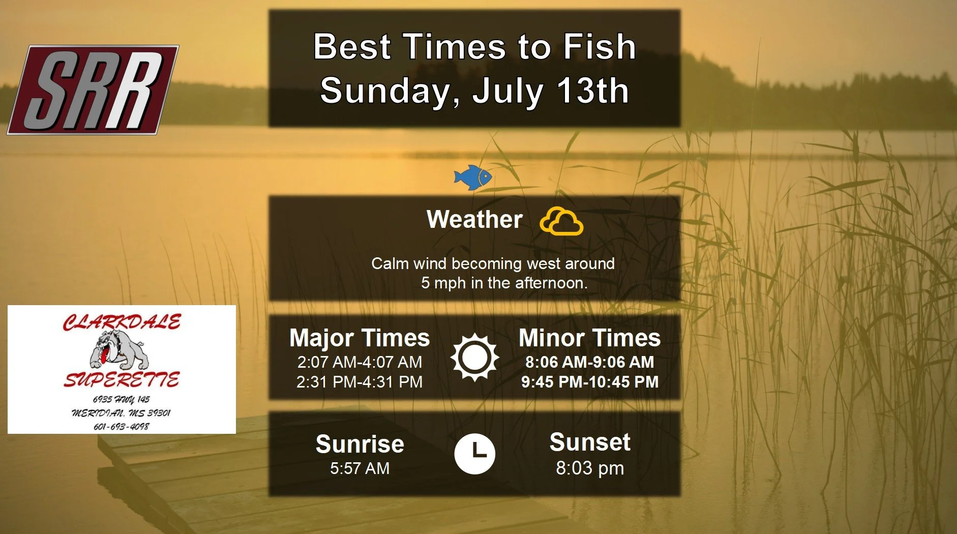 Best TimesTo Fiosh 7-13-25