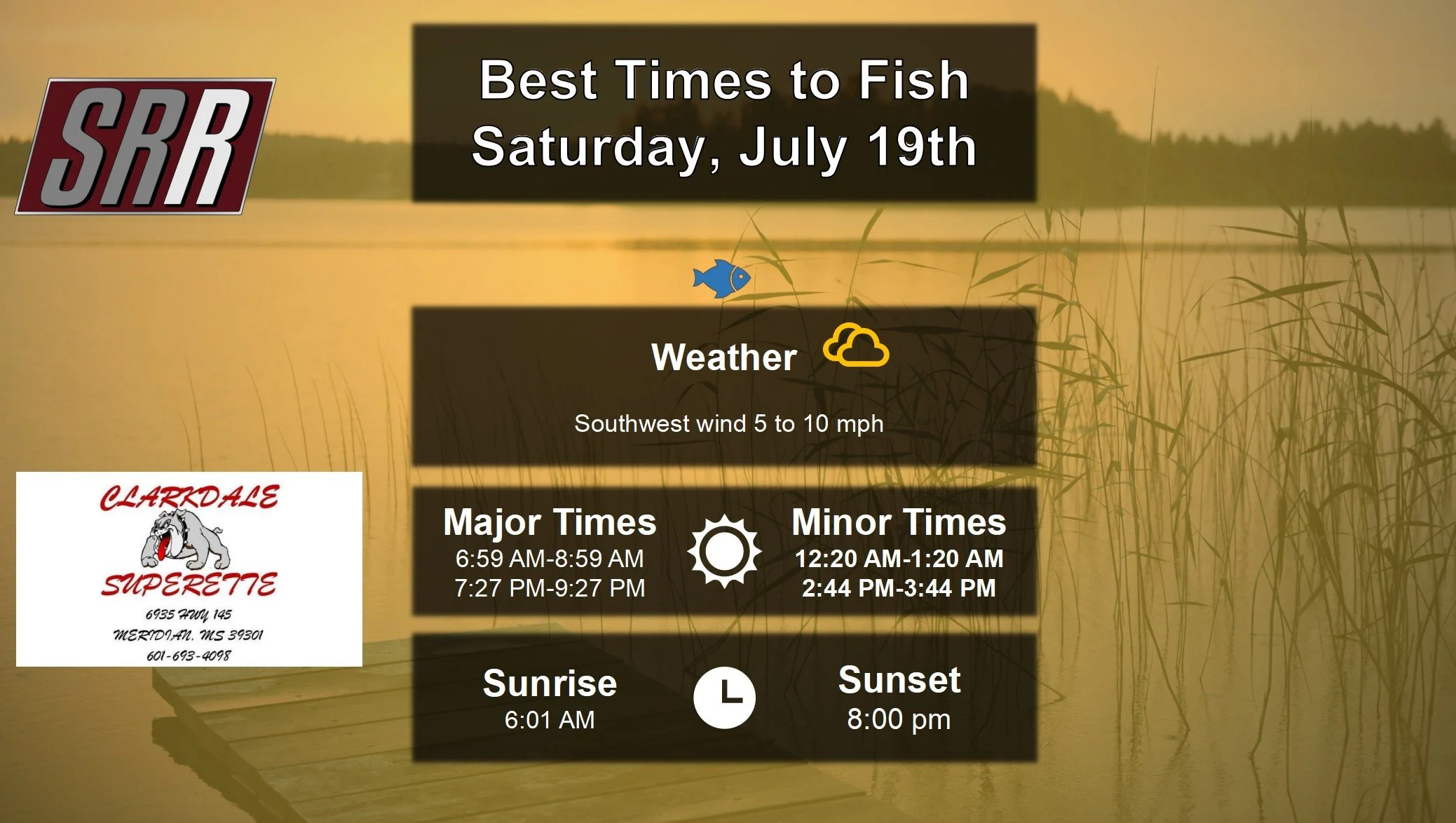 Best TimesTo Fish Today 7-19-25
